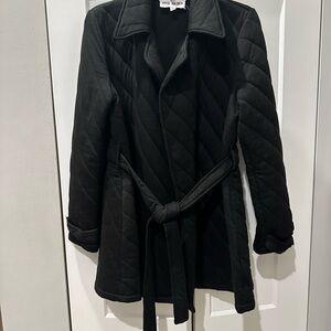 Steve Madden Black Quilted Trench Jacket